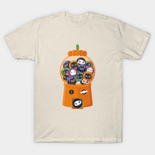 Cute Halloween Candy Pumpkin Dispenser Machine T-Shirt by rustydoodle